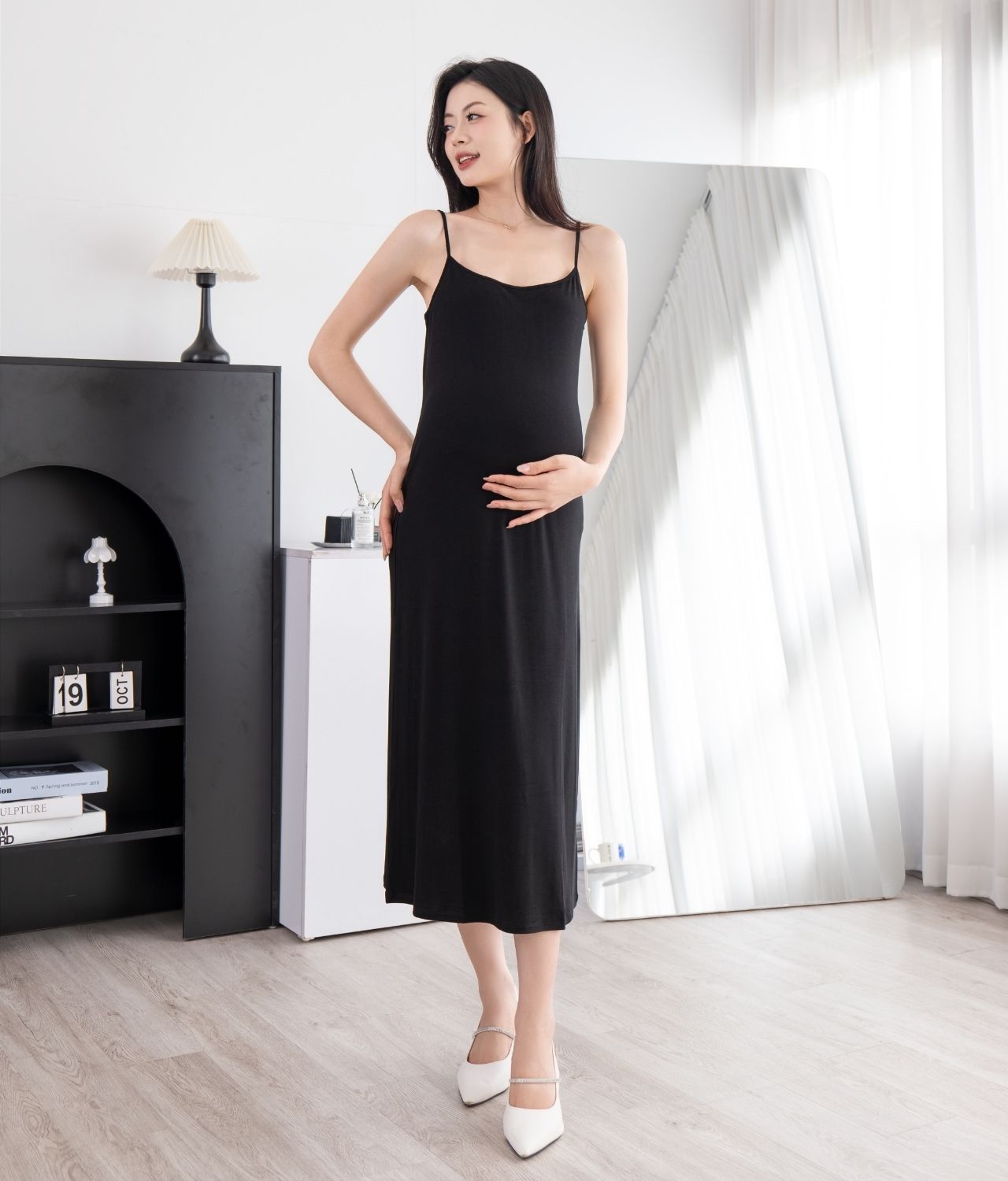 Đầm 2 dây Modal Canvaus dáng dài - SNU2115