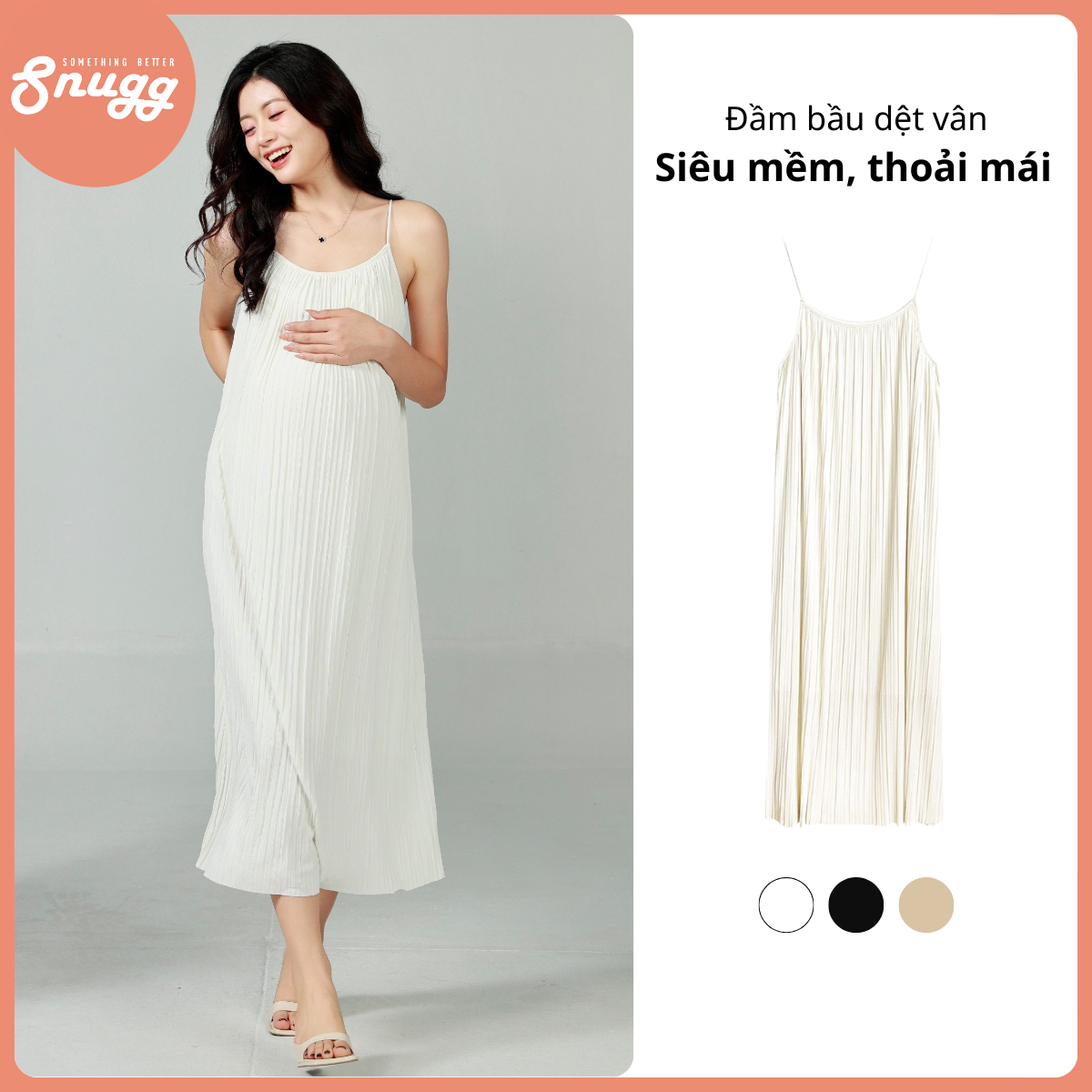 Đầm bầu dệt vân suông siêu mềm dễ chịu - Snugg SNU2181