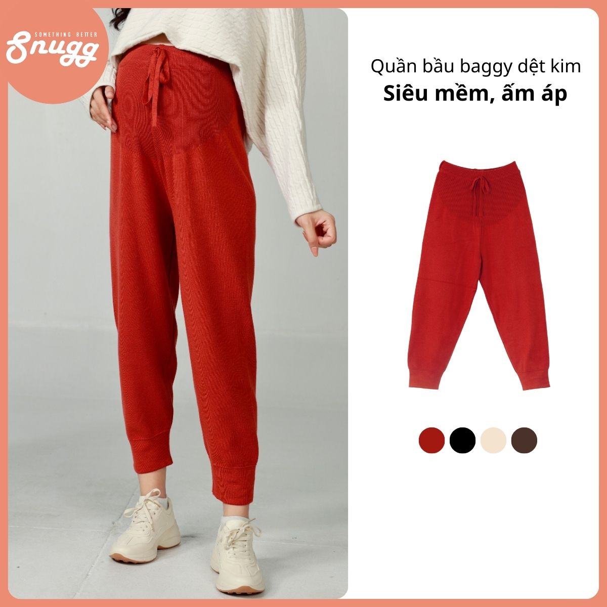 Quần baggy bầu dệt kim mặc đông xuân Snugg - SNU1901