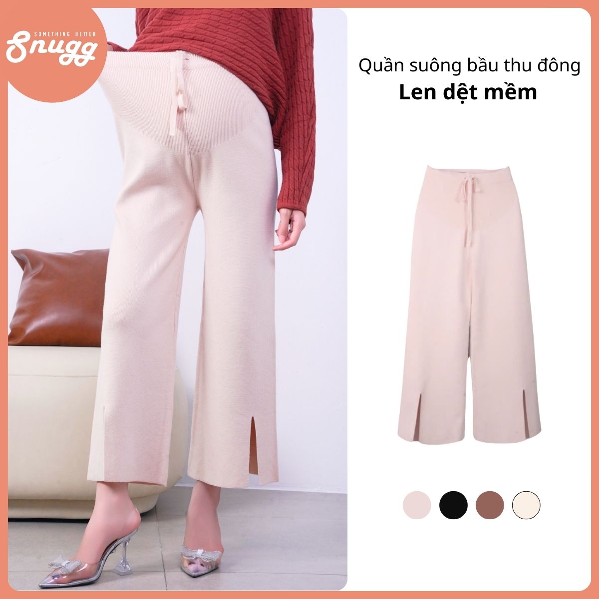 Quần len bầu suông dệt mềm Đông Xuân - Snugg SNU2001