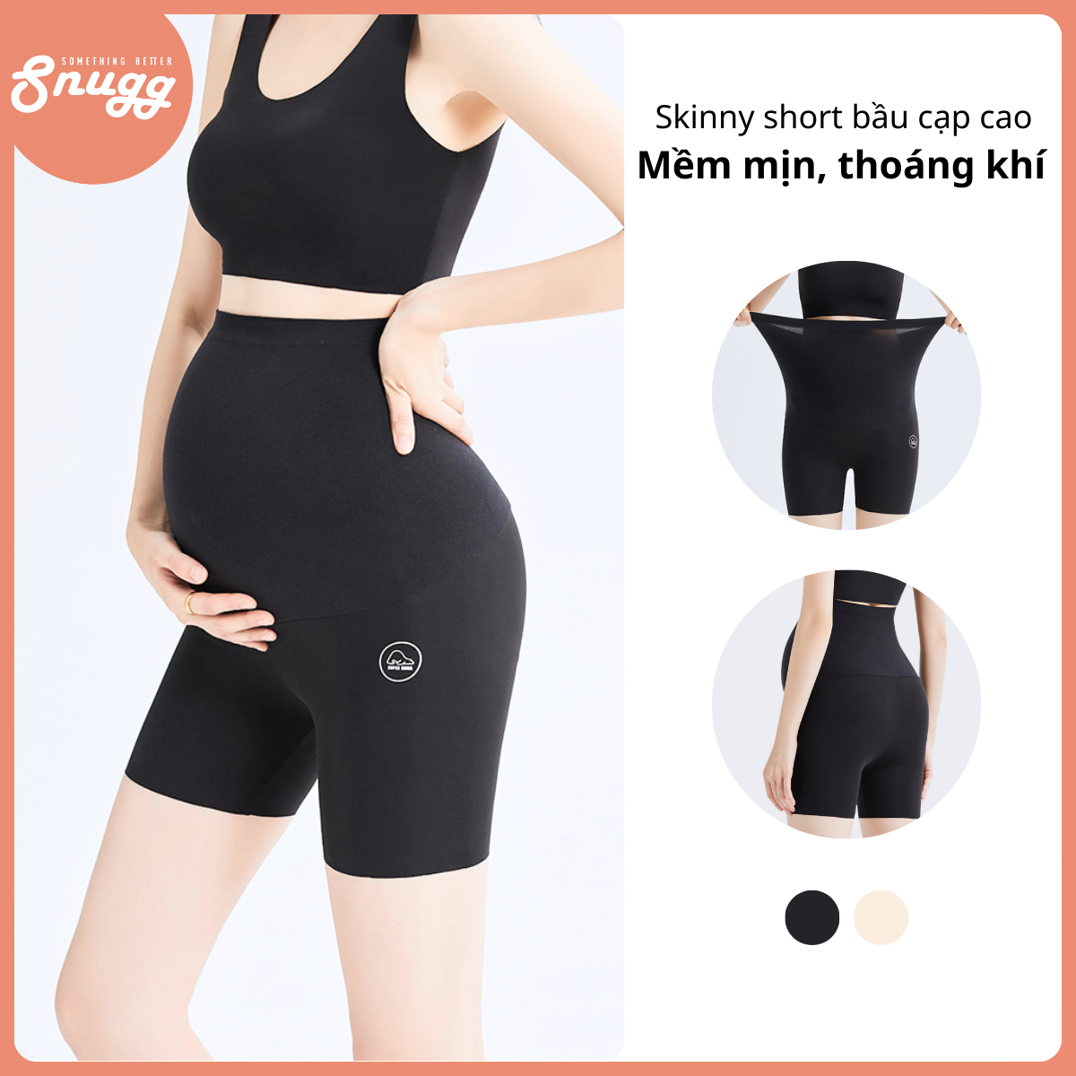Quần mặc cho váy bầu an toàn silky 3D không chun nới Dandelion - SNU2173