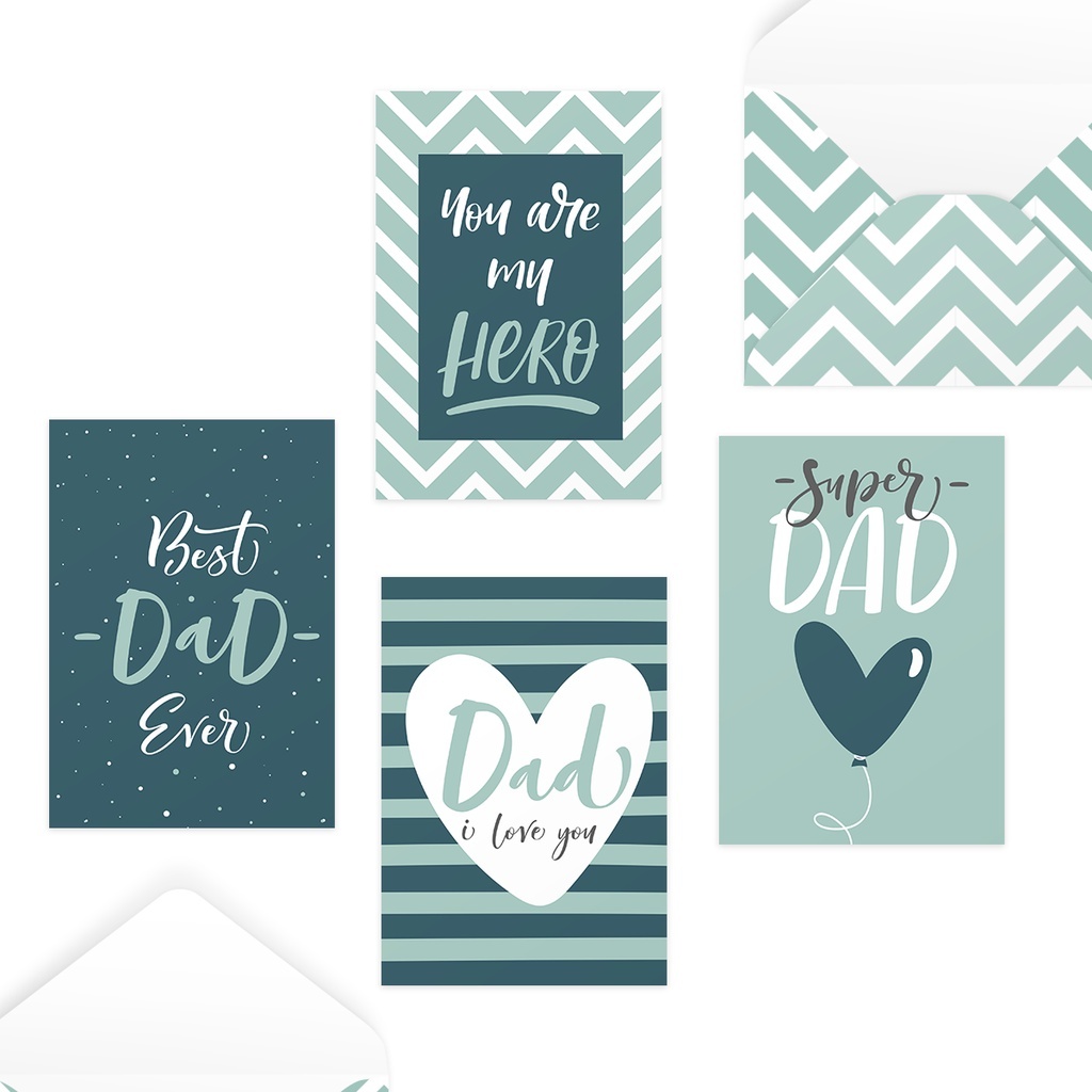 Thi p t ng b father s day ng y c a cha Vu Lan SDstationery TEAL LOVE FOR DAD typography m u xanh h a ti t n gi n