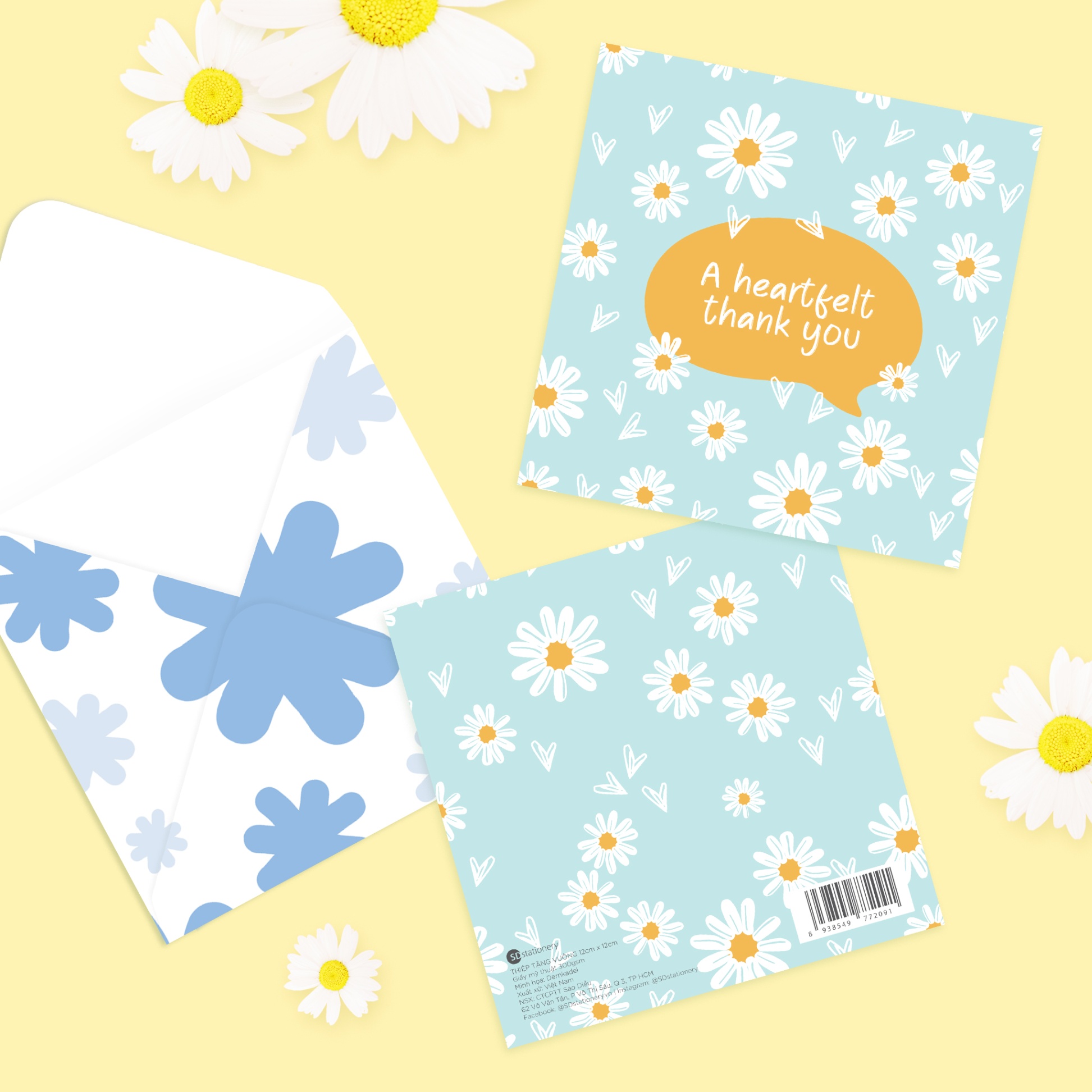 Thiệp cảm ơn DAISY - A heartfelt thank you