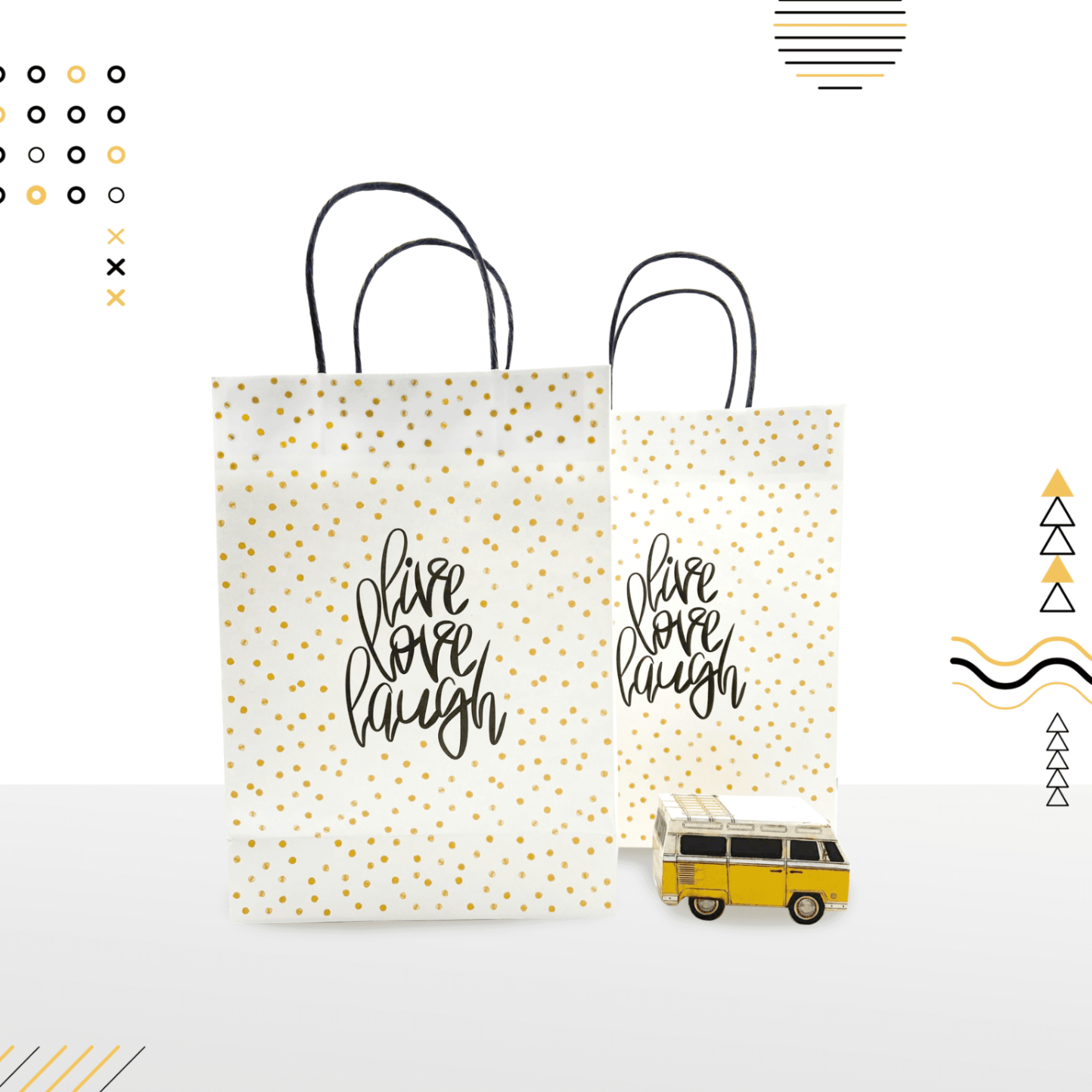 Set 5 túi giấy trung LIVE LOVE LAUGH 21,5X30 cm