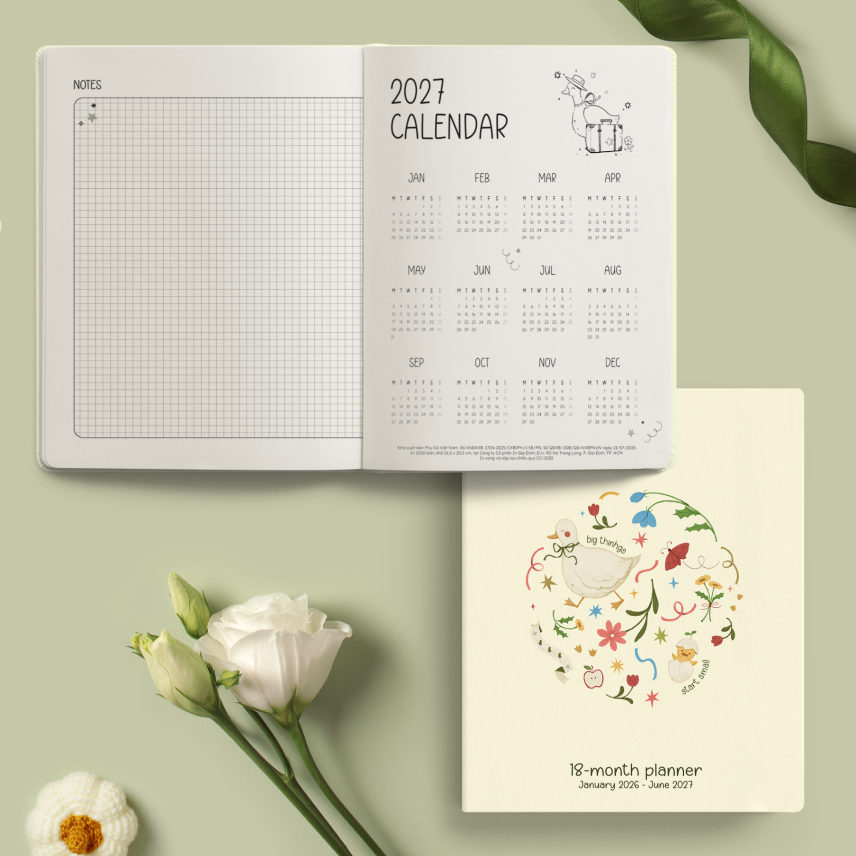 Sổ planner 18 tháng 1/2026-6/2027 Big Things Start Small