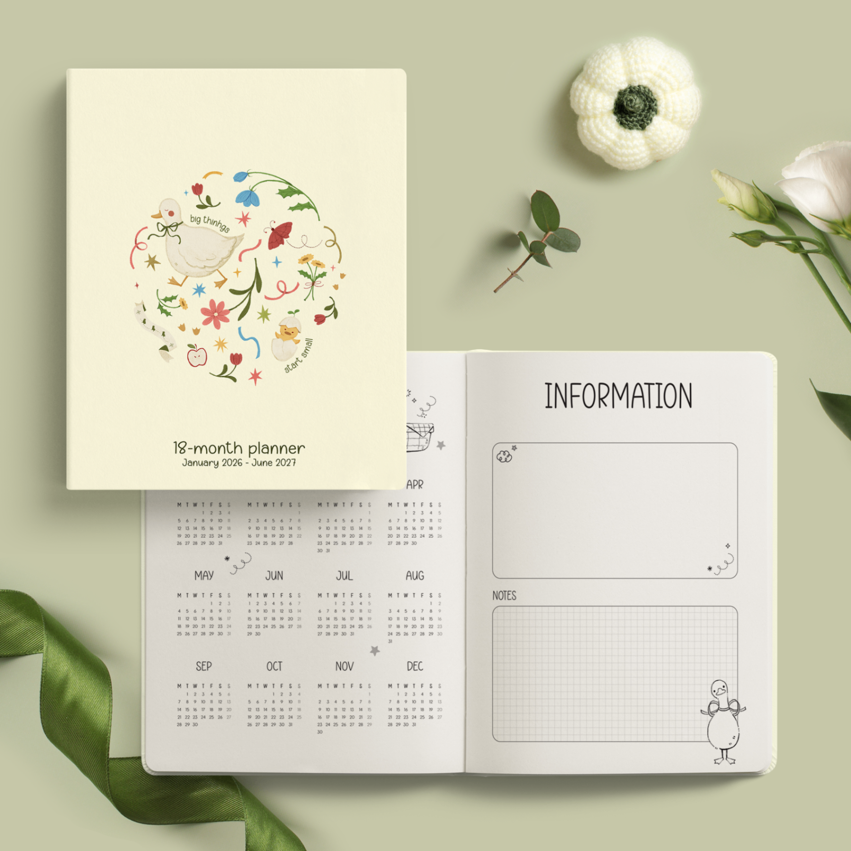 Sổ planner 18 tháng 1/2026-6/2027 Big Things Start Small