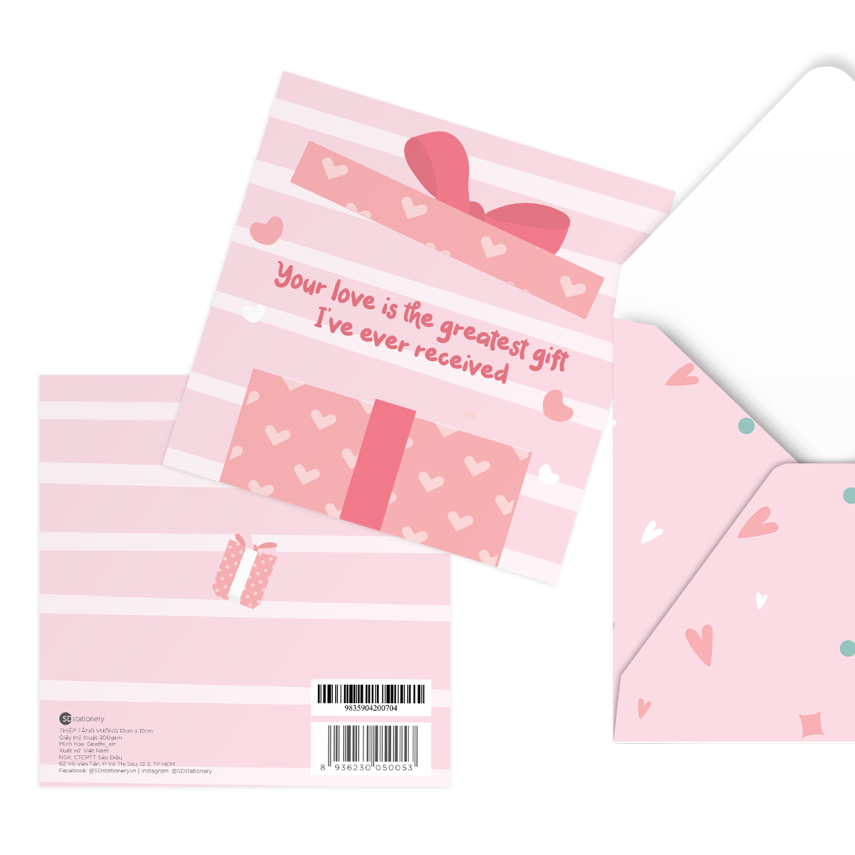 Thiệp tình yêu LOVE IS PINK