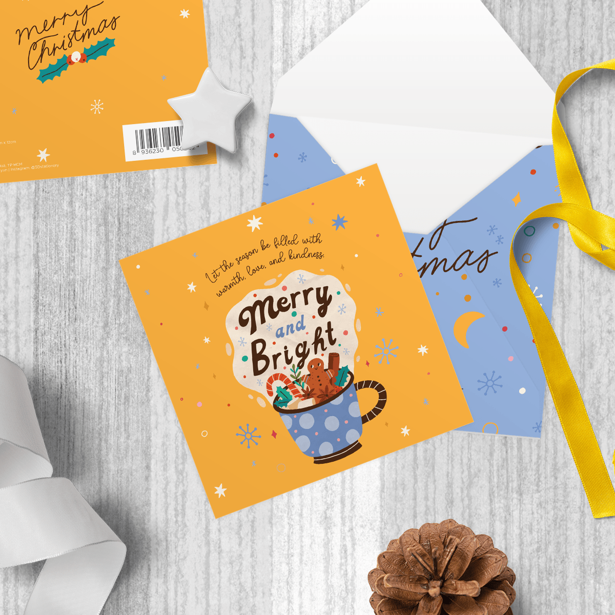 Thiệp giáng sinh Merry & Bright