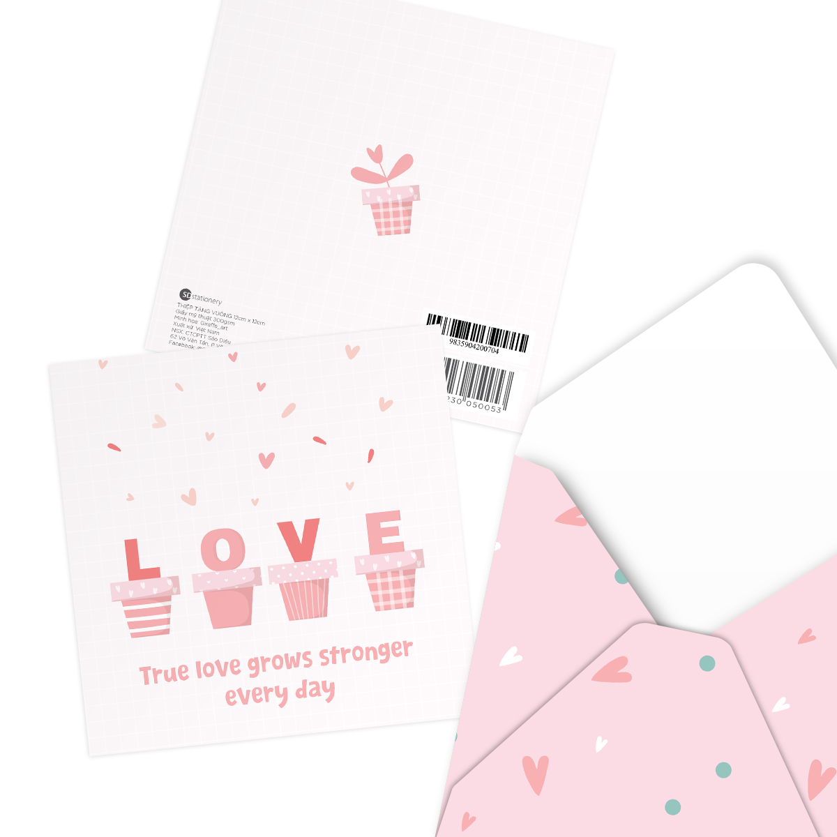 Thiệp tình yêu LOVE IS PINK