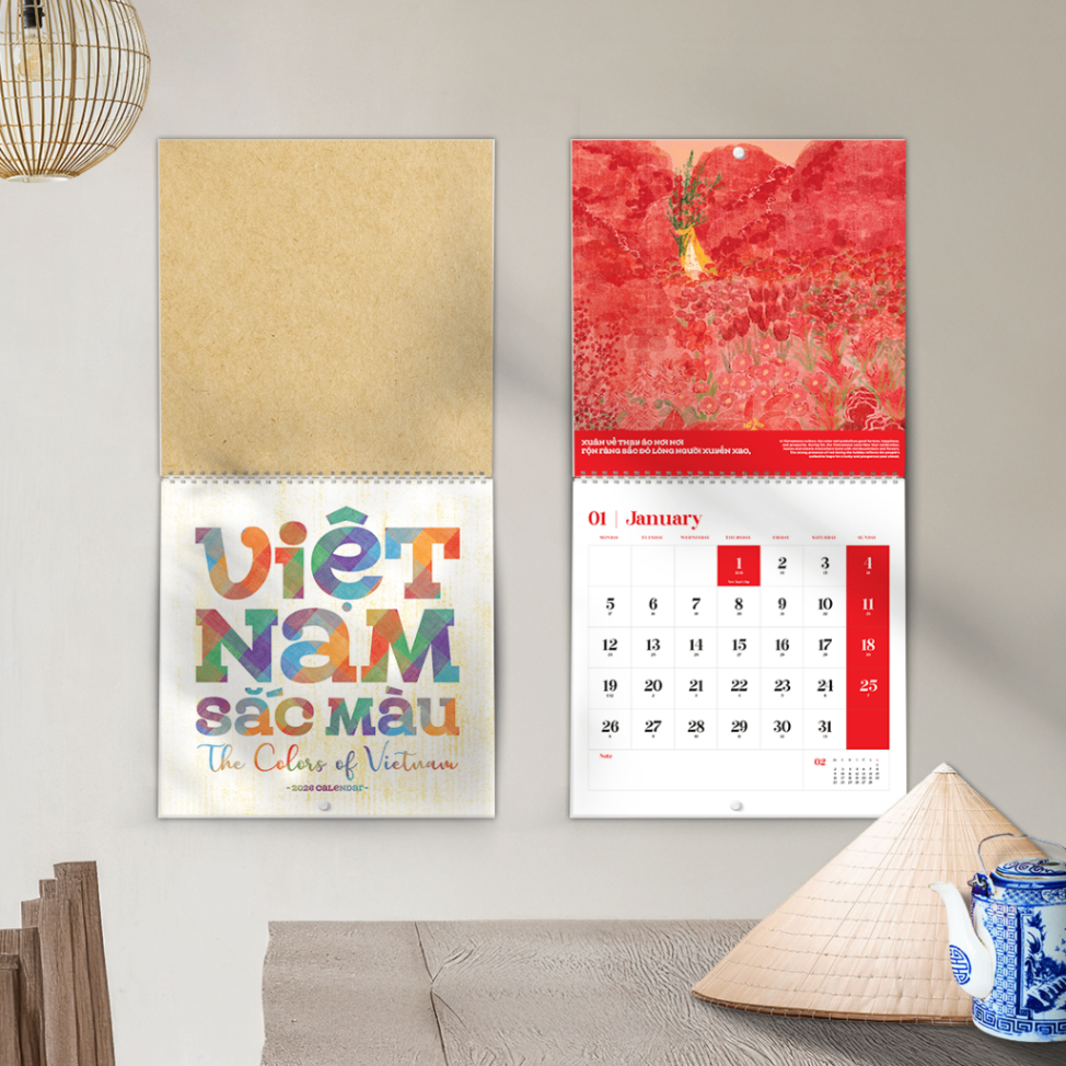 Lịch tường 2026 Việt Nam Sắc Màu