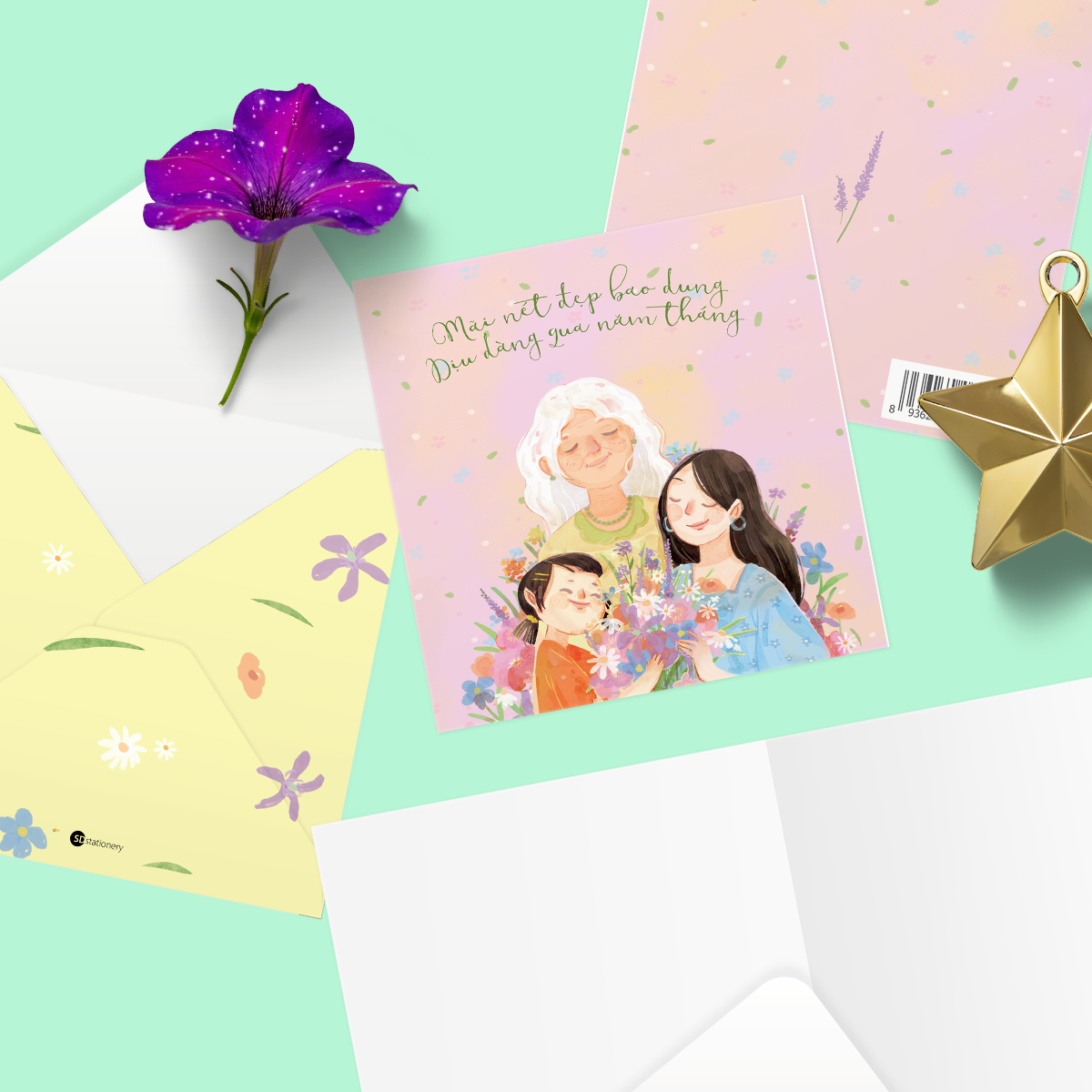 Thiệp mừng phụ nữ VẺ ĐẸP TIẾP NỐI
