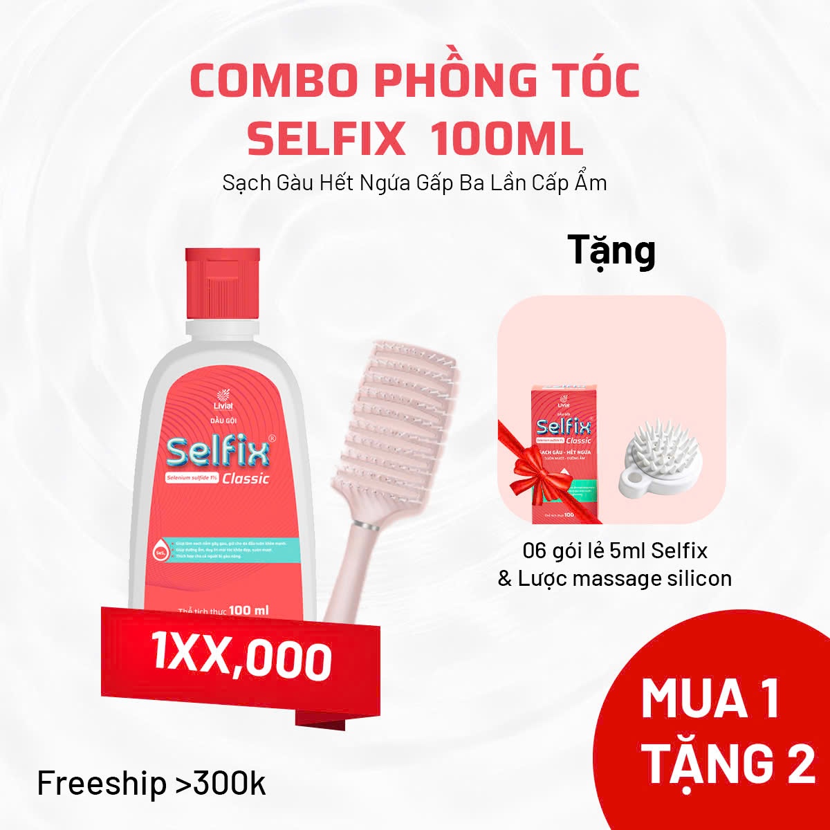 Combo Phồng Tóc Selfix Sạch Gàu Hết Ngứa Gấp Ba Lần Cấp Ẩm Thương Hiệu Better Me Dung Tích 100ml