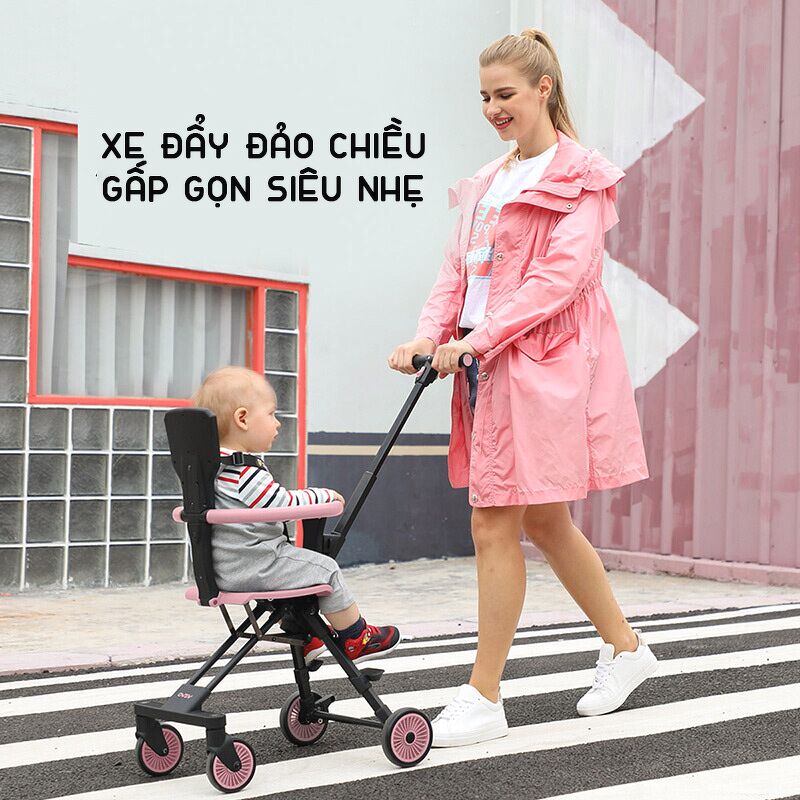 Xe đẩy em bé du lịch gấp gọn đảo chiều siêu nhẹ 3.7kg Vovo Playkids mẫu mới nhất bảo hành 12 tháng