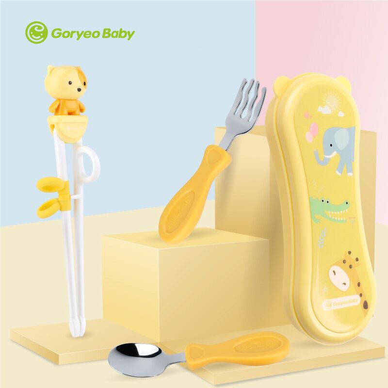 Bộ thìa dĩa đũa tập gắp Goryeo Baby Hàn Quốc giúp bé tập ăn dặm