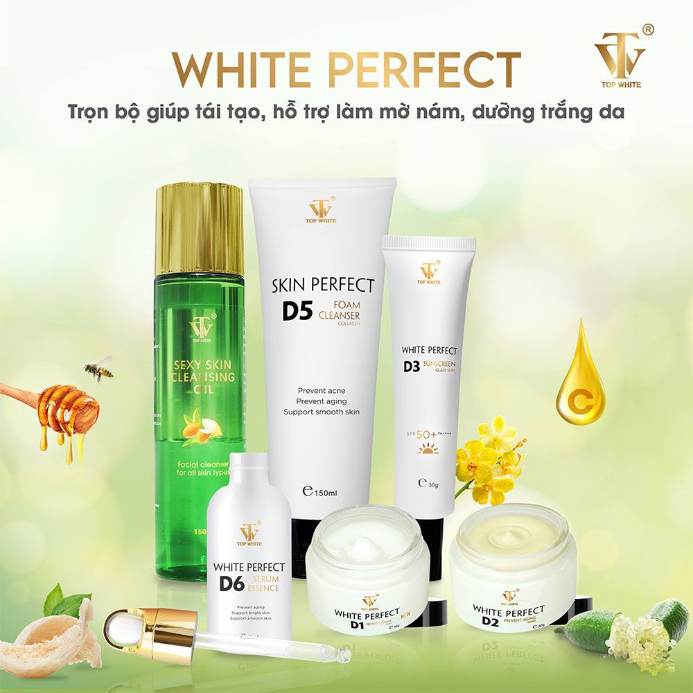 Bộ sản phẩm TopWhite trắng da, ngăn ngừa nám, tàn nhang, đồi mồi