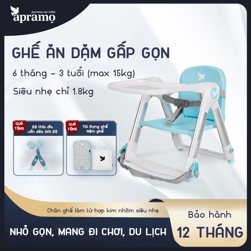 Ghế ăn dặm gấp gọn siêu nhẹ Apramo Flippa Classic Dining Booster cho bé từ 6 tháng đến 3 tuổi có thể đi du lịch