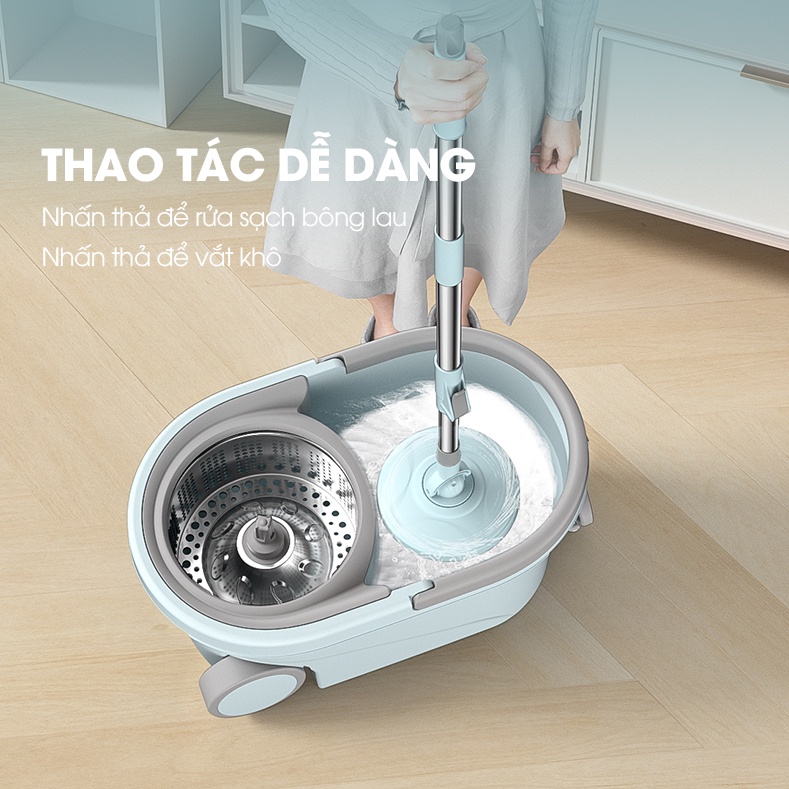 Bộ cây lau nhà thông minh xoay 360 độ SAMONO SCM012 All in One