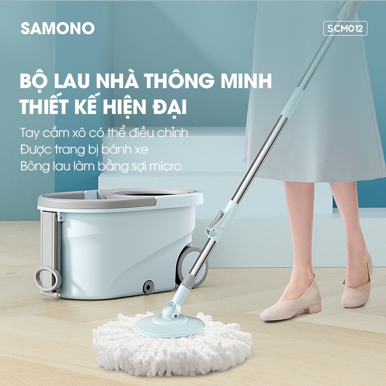 Bộ cây lau nhà thông minh xoay 360 độ SAMONO SCM012 All in One