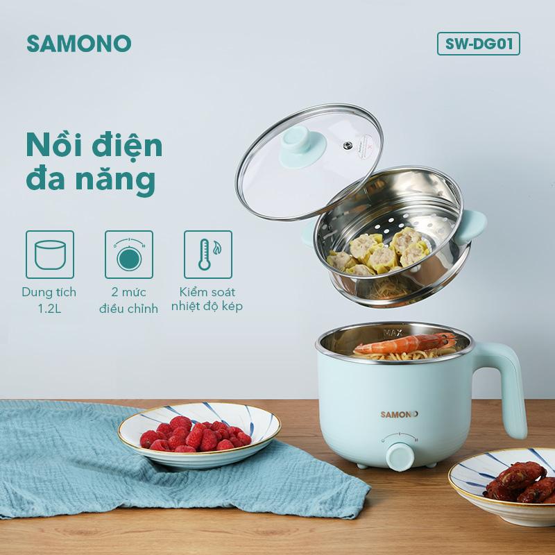 Nồi điện đa năng SAMONO SW-DG01 1.2L kèm vỉ hấp Bảo hành 12 tháng