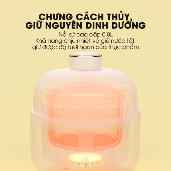 Nồi nấu chậm nấu cháo, ninh, hầm, chưng yến 6in1 SAMONO SW-SCB08 cho bé ăn dặm