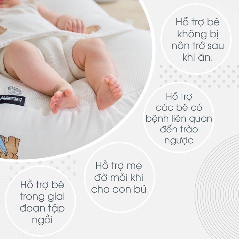 Gối Chống Trào Ngược Cho Bé Sơ Sinh Bunny Chất Xô Muslin Siêu Thoáng Mát Chống Nôn Trớ An Toàn Cho Bé