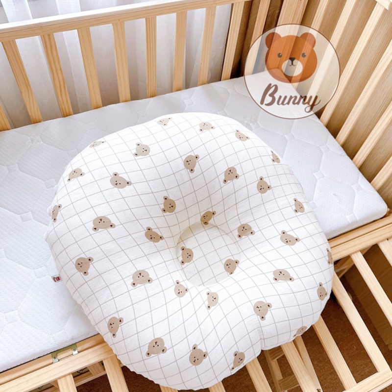 Gối Chống Trào Ngược Cho Bé Sơ Sinh Bunny Chất Xô Muslin Siêu Thoáng Mát Chống Nôn Trớ An Toàn Cho Bé