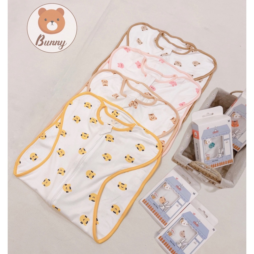 Nhộng Chũn Cho Bé Bunny Chất Cotton Co Giãn 4 Chiều Họa Tiết Hàn Quốc Giúp Bé Ngủ Ngon Chống Giật Mình