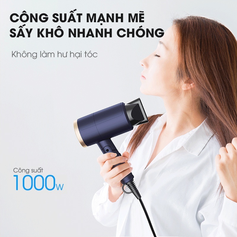 Máy sấy tóc Samono SW-HDB11 công suất 1000W gấp gọn tiện lợi mini nhỏ làm nóng nhanh