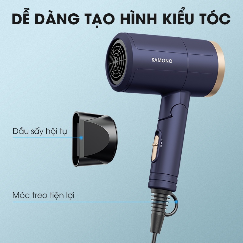 Máy sấy tóc Samono SW-HDB11 công suất 1000W gấp gọn tiện lợi mini nhỏ làm nóng nhanh