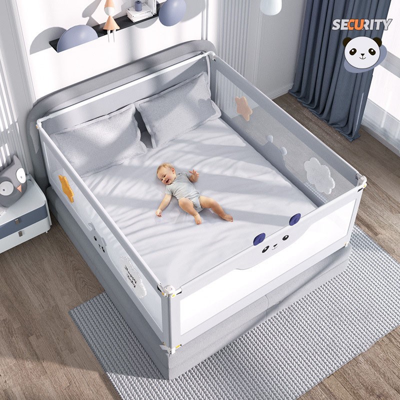 Thanh chắn giường cho bé an toàn KidAndMom BR23 độ cao 74-104cm thiết kế chống kẹt, chống vấp ngã, nâng hạ 1 hoặc 2 bên (Giá bán 1 thanh)