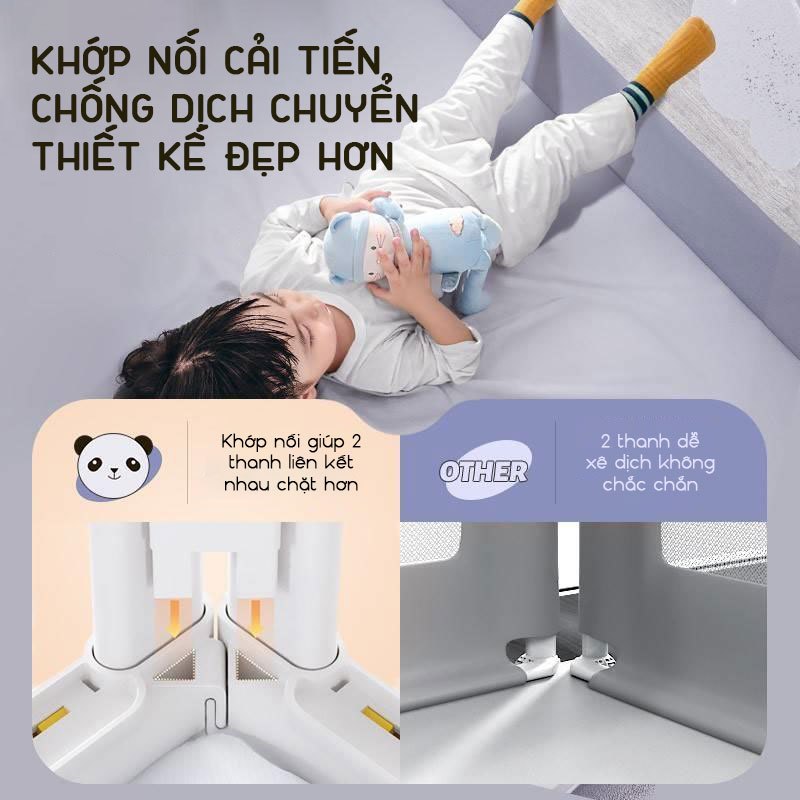 Thanh chắn giường cho bé an toàn KidAndMom BR23 độ cao 74-104cm thiết kế chống kẹt, chống vấp ngã, nâng hạ 1 hoặc 2 bên (Giá bán 1 thanh)