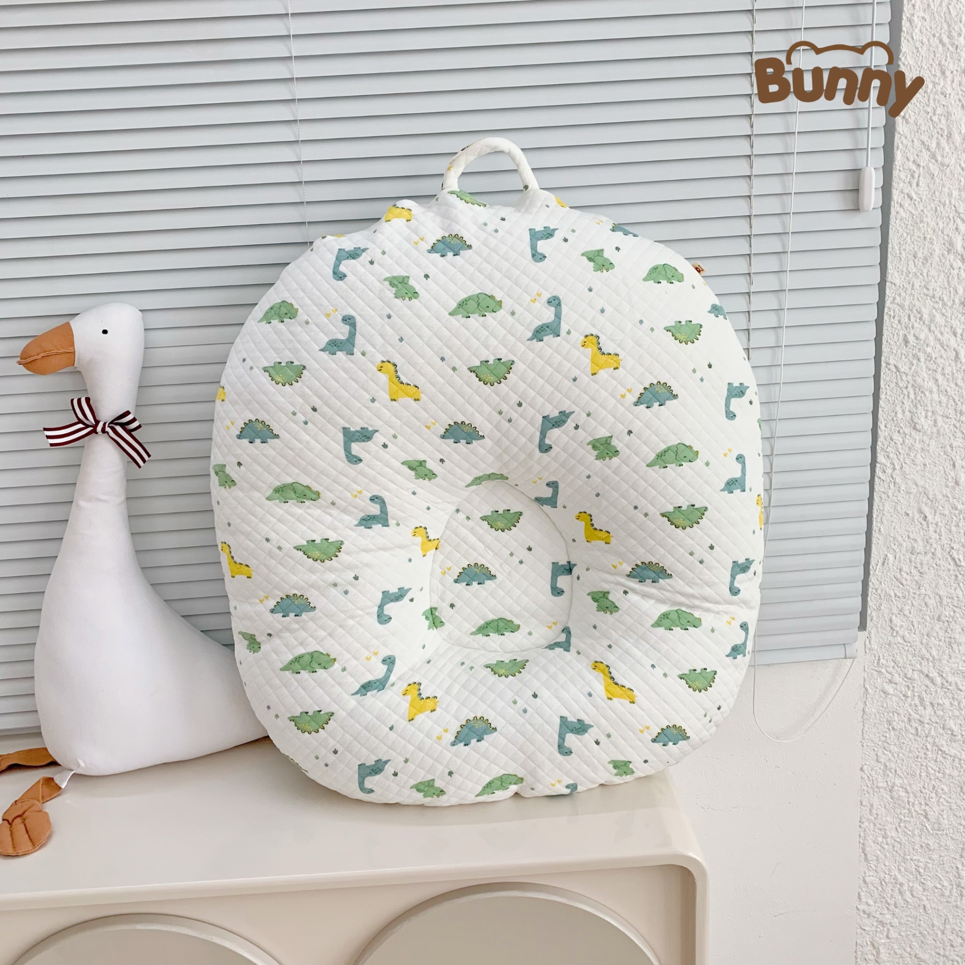 Gối chống trào ngược cho bé Bunny Cotton trần bông chống nôn trớ an toàn cho bé sơ sinh mềm mại, mỏng nhẹ và không bị nóng bí lưng