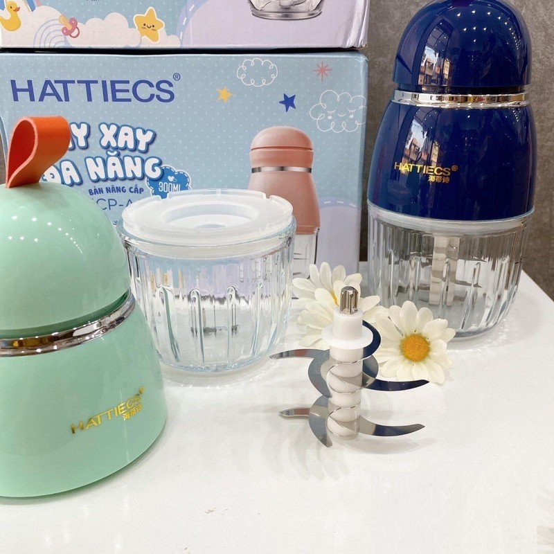 Phụ kiện máy xay Hattiecs 6 lưỡi, 8 lưỡi, cối thuỷ tinh thay thế, thân máy thay thế, dao thay thế