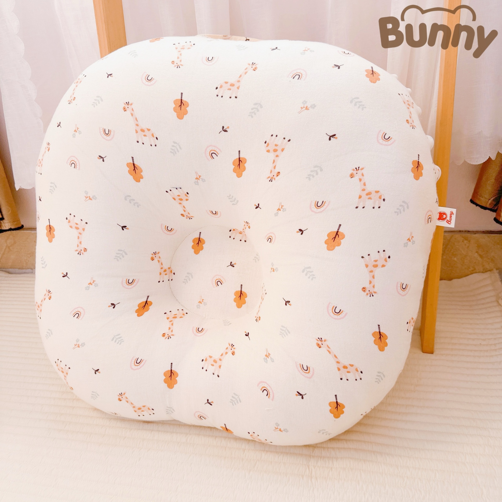 Gối Chống Trào Ngược Cho Bé Sơ Sinh Bunny Chất Xô Muslin Siêu Thoáng Mát Chống Nôn Trớ An Toàn Cho Bé