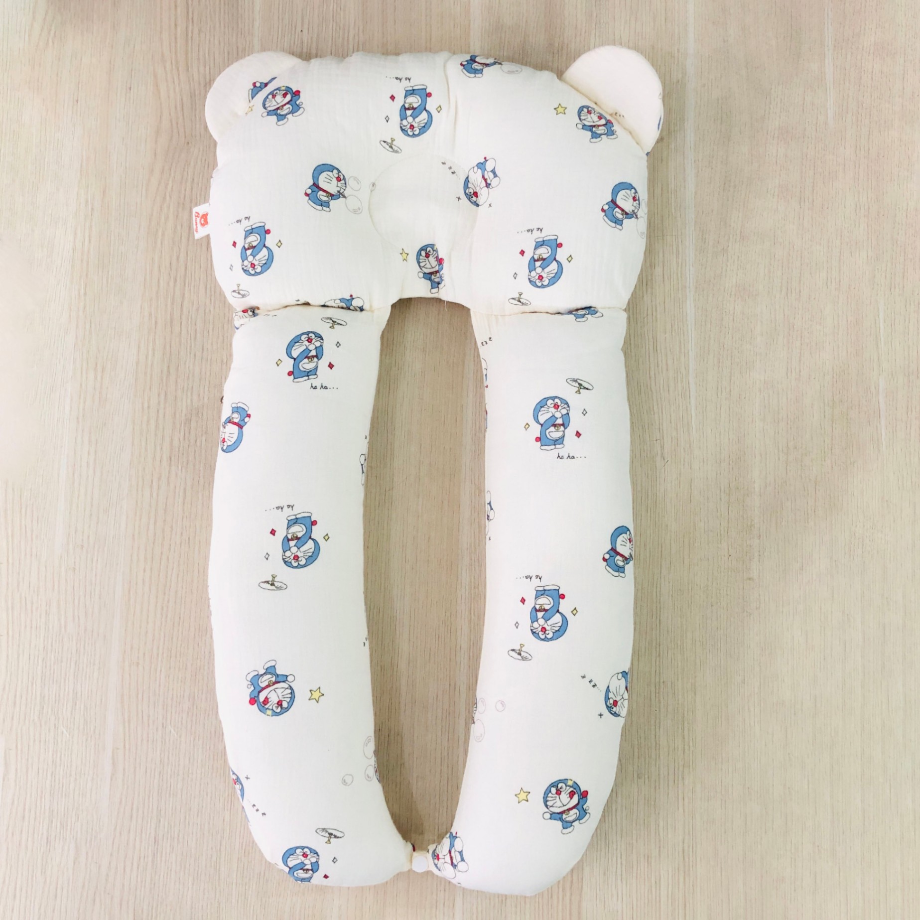 Gối chữ u cho bé vải xô Muslin Bunny đa năng làm gối đầu, gối chặn, gối ôm giúp bé ngủ ngon chống giật mình, chống bẹp đầu