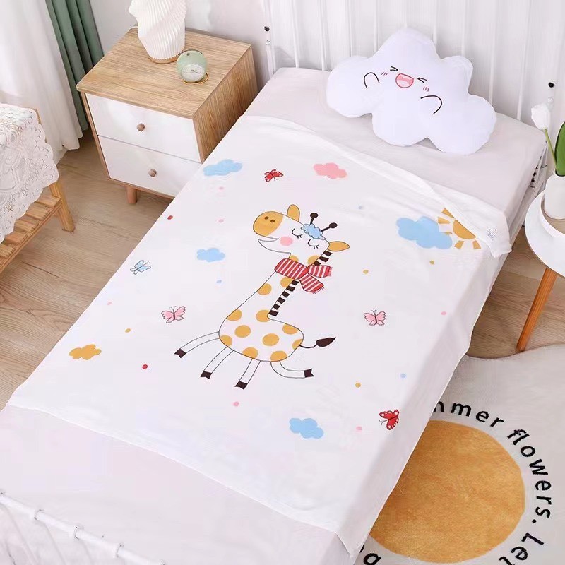 Chăn lụa sợi tre cho bé vải Cotton mềm mại thoáng mát phù hợp đắp cho bé nằm điều hòa mùa hè