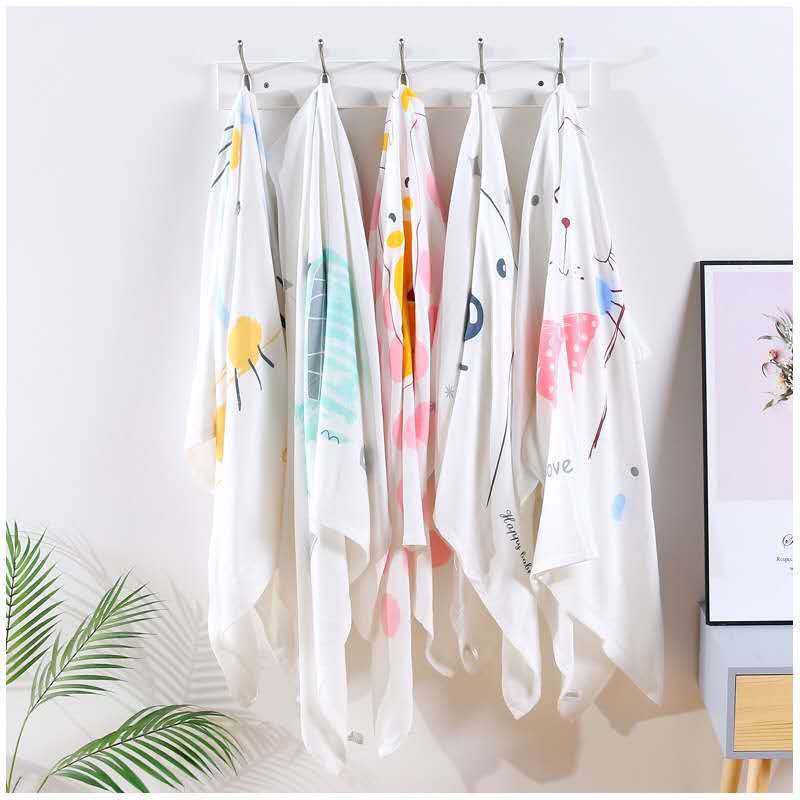 Chăn lụa sợi tre cho bé vải Cotton mềm mại thoáng mát phù hợp đắp cho bé nằm điều hòa mùa hè