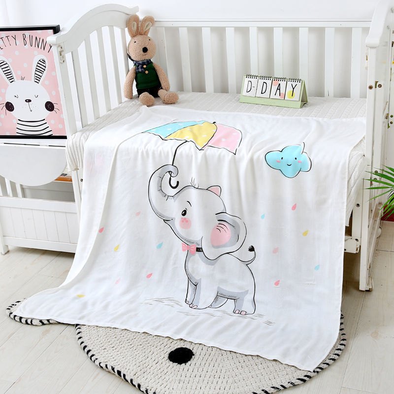 Chăn lụa sợi tre cho bé vải Cotton mềm mại thoáng mát phù hợp đắp cho bé nằm điều hòa mùa hè