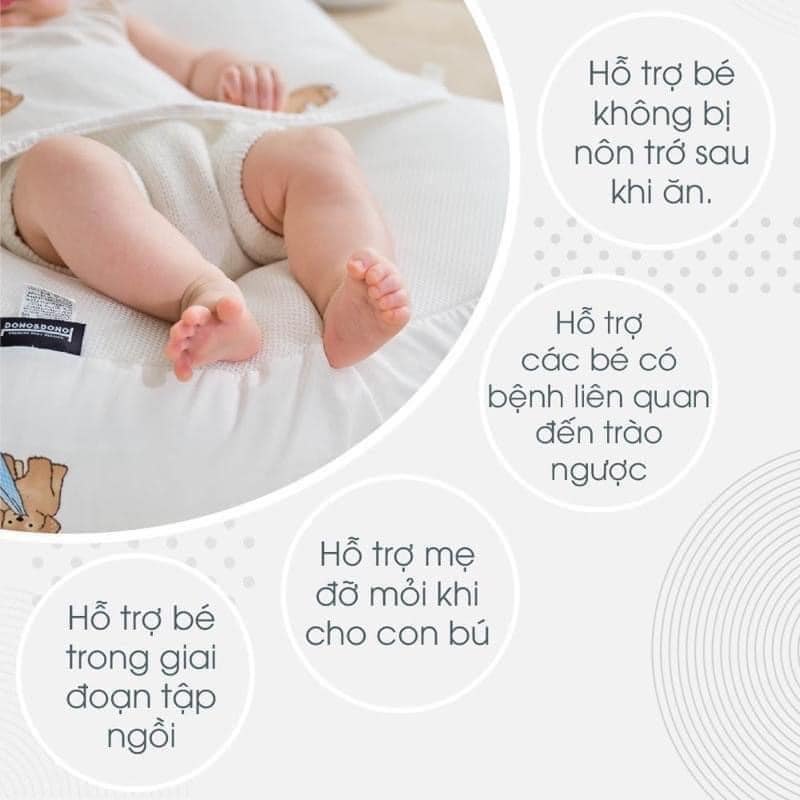 Gối chống trào ngược cho bé Bunny cao cấp vải Cotton Hàn chống nôn trớ an toàn cho bé kích thước 70x70x20cm