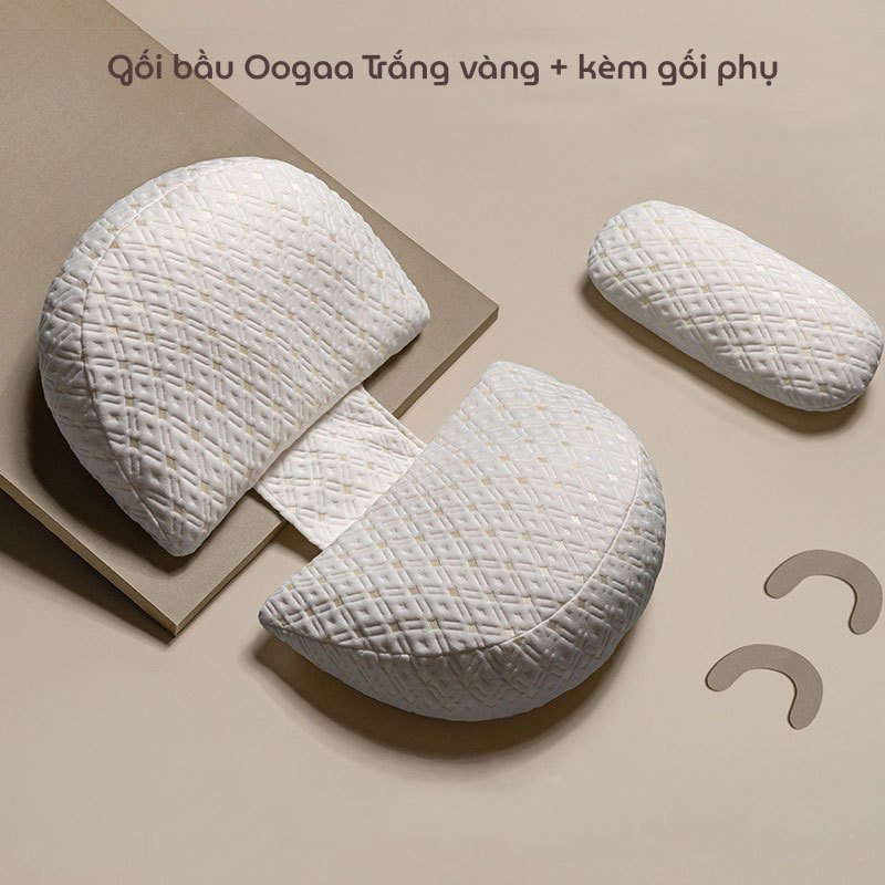 Gối bầu cánh tiên Oogaa giảm tối đa đau lưng, nâng đỡ vùng bụng hỗ trợ mẹ và bé ngủ ngon giấc tặng kèm gối phụ