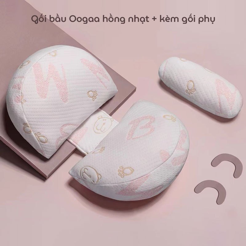 Gối bầu cánh tiên Oogaa giảm tối đa đau lưng, nâng đỡ vùng bụng hỗ trợ mẹ và bé ngủ ngon giấc tặng kèm gối phụ