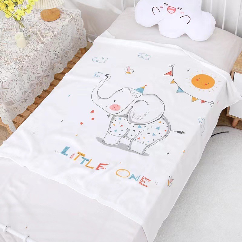 Chăn lụa sợi tre cho bé vải Cotton mềm mại thoáng mát phù hợp đắp cho bé nằm điều hòa mùa hè