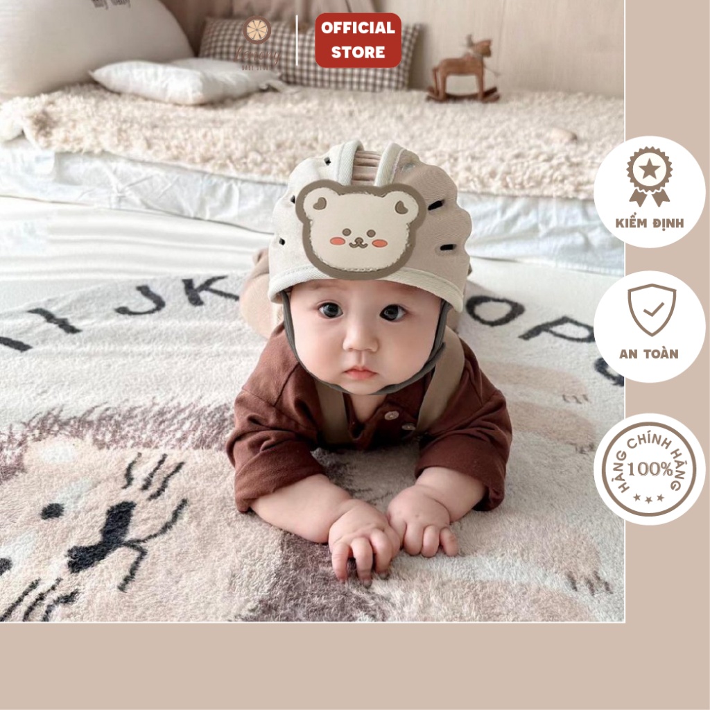 Mũ bảo vệ đầu cho bé Toddler mũ nón bảo hiểm phong cách Hàn quốc siêu nhẹ thoáng khí cho bé tập bò tập đi chống va đập từ 6-36 tháng có hộp đựng