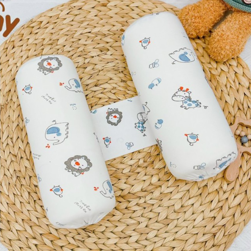 Gối chặn cho bé sơ sinh Bunny chất liệu cao su non cao cấp mềm mại vỏ gối vải thun mềm in hoạ tiết xinh xắn