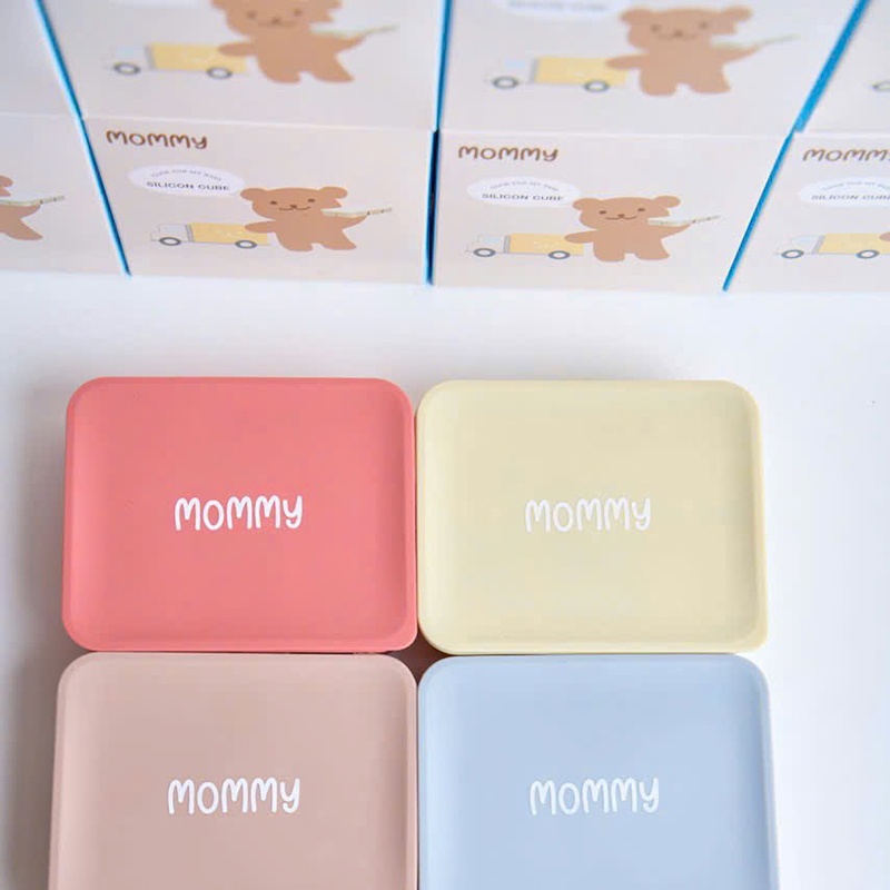 Khay trữ đông silicone trữ đồ ăn dặm cho bé Mommy với 6 ngăn, 12 ngăn hộp trữ thức ăn cho bé, hộp đựng thực phẩm