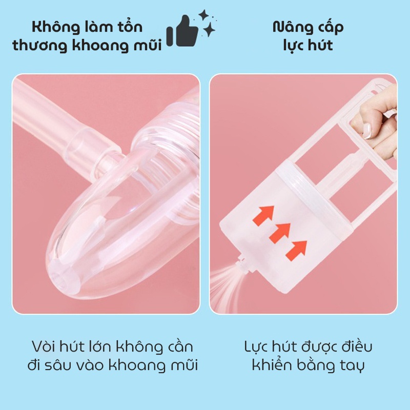 Máy hút mũi cho bé kéo tay thế hệ mới KidsWorld Nasal Asprirator KWHM02 chất liệu nhựa nguyên sinh, lực hút mạnh, an toàn cho bé