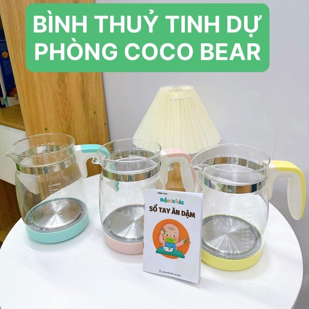 Bình thuỷ tinh thay thế cho ấm đun nước pha sữa Coco Bear