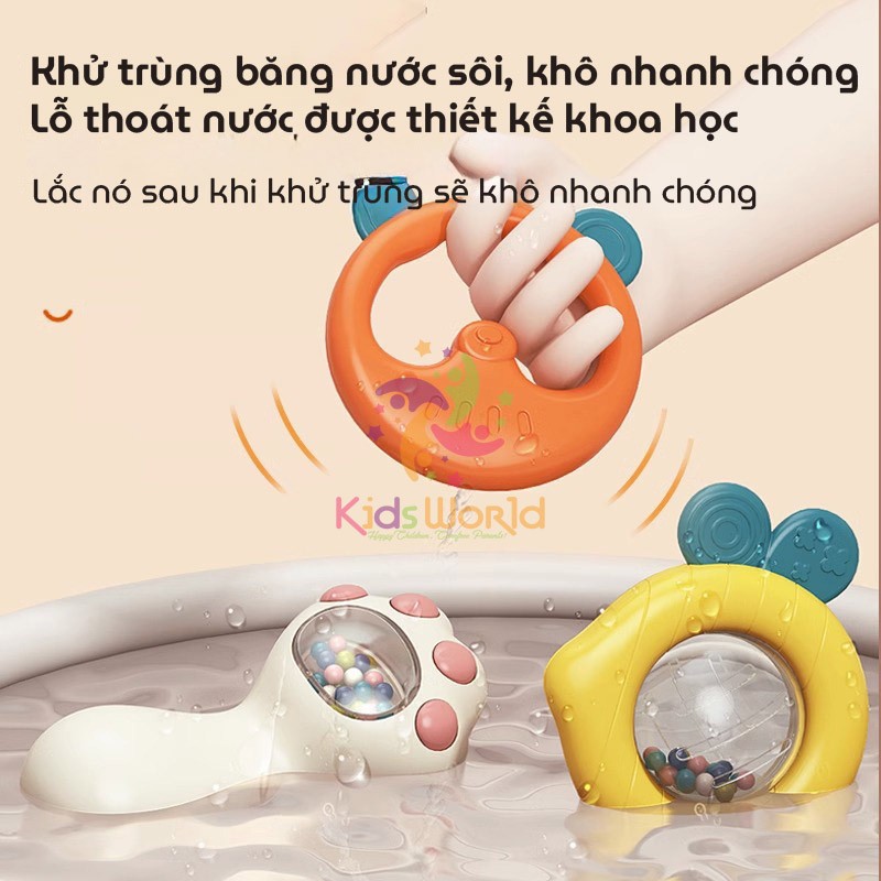 Bộ đồ chơi xúc xắc gặm nướu cho bé 10 chi tiết BABY hộp đựng vali kéo dễ thương cao cấp, có thể tiệt trùng