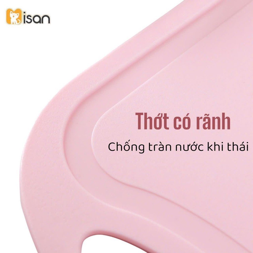 Bộ dao kéo thớt chế biến đồ ăn dặm cho bé Misan 7 chi tiết cao cấp họa tiết đáng yêu chống rỉ