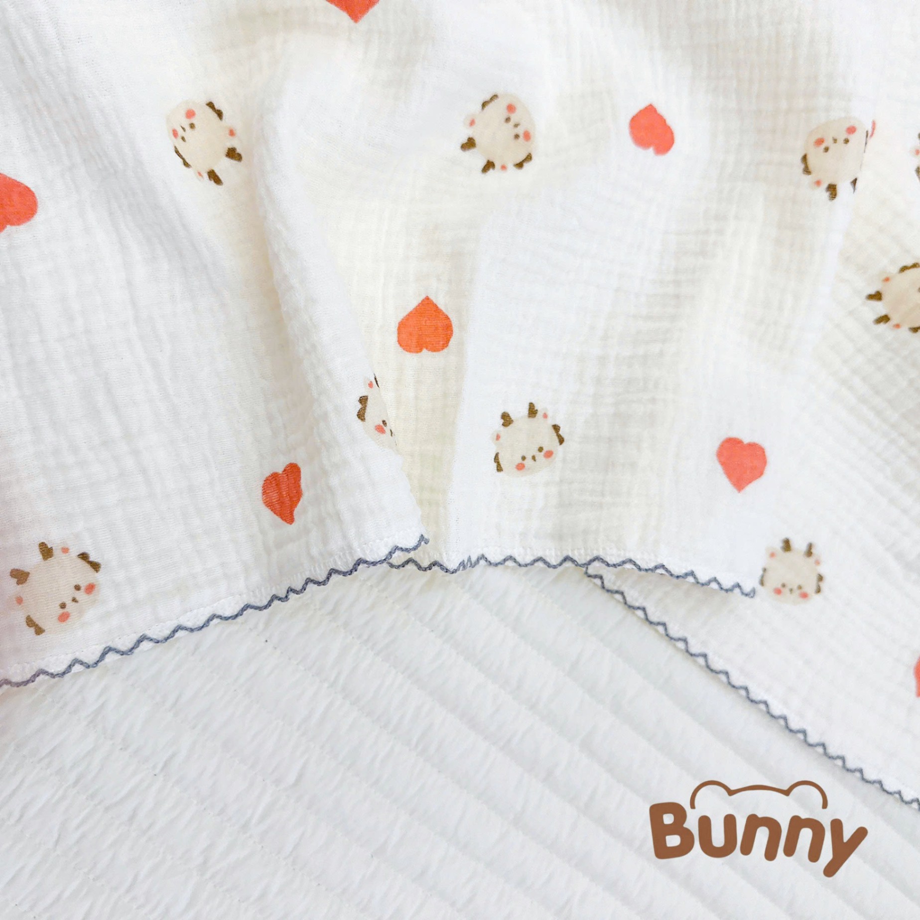 Combo khăn tắm và hộp 6 khăn sữa cho bé Bunny siêu tiện lợi chất liệu muslin cao cấp mềm mại và thoáng khí